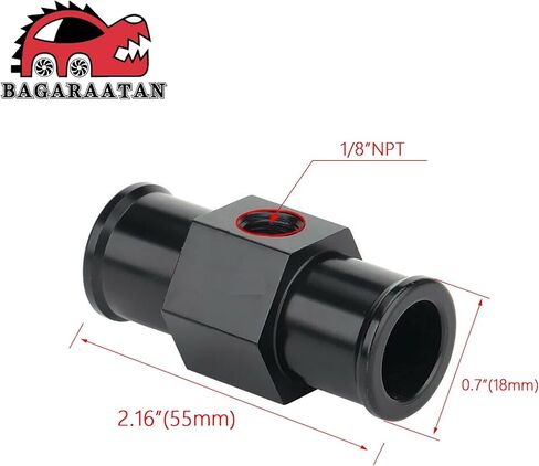 BAGARAATAN الأسود الألومنيوم درجة حرارة الماء متر مقياس درجة الحرارة مشترك الأنابيب المبرد الاستشعار محول مرفق خرطوم المشابك 16 مللي متر in Saudi Arabia