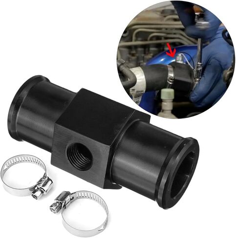 BAGARAATAN Black Aluminum Water Temp Meter Temperature Gauge Joint Pipe Radiator Sensor Adaptor Attachment Hose Clamps 16mm in Kuwait