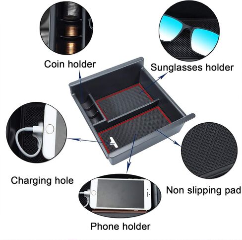 صينية تنظيم وحدة التحكم المركزية JKCOVER متوافقة مع ملحقات Toyota 4Runner 2010-2021 2022 2023 2024 وKia Telluride 2020-2024، وإدراج صندوق مسند الذراع للتخزين الثانوي ABS المواد السوداء in Saudi Arabia
