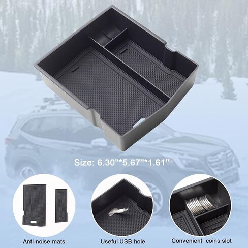 صينية تنظيم وحدة التحكم المركزية بتصميم مطور من JKCOVER متوافقة مع Subaru Forester 2024 2023 2022 2021 2020 2019 صندوق تخزين داخلي لمسند الذراع وملحقات سهلة الإزالة in Saudi Arabia