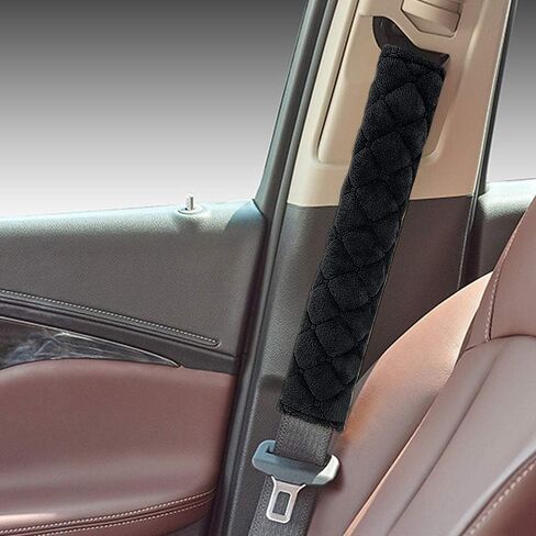 surpassme Car Seat Belt Pads Cover, 2 Pack Seat Belt Shoulder Strap Covers Protector to Release Stress to Your Neck and Shoulder for a Safety Driving (Black) in Saudi Arabia