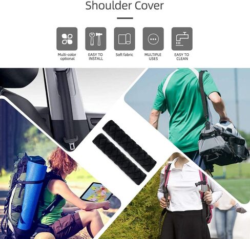 surpassme Car Seat Belt Pads Cover, 2 Pack Seat Belt Shoulder Strap Covers Protector to Release Stress to Your Neck and Shoulder for a Safety Driving (Black) in Saudi Arabia