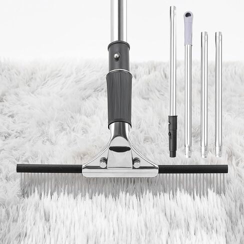 Astfys Hand Held Carpet Rake, Making Carpets Fluffy Again, Clean Hair, Let Carpet Restore Softness (Iron, Black) in Saudi Arabia