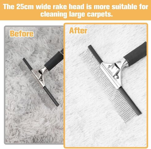 Astfys Hand Held Carpet Rake, Making Carpets Fluffy Again, Clean Hair, Let Carpet Restore Softness (Iron, Black) in Saudi Arabia