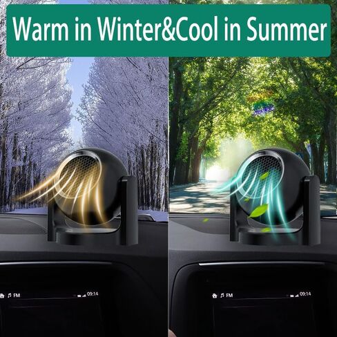 Car Heater, 12V Heater 150W Fast Heater Fan 2 In 1 Heating & Cooling Windshield De-Icers, Automobile Windscreen Fan with Plug in Cigarette Lighter, Window Defroster for SUV, Jeeps, Trucks in Saudi Arabia