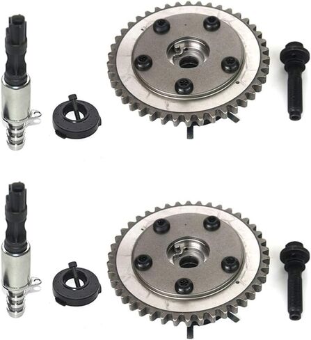 زوج VVT Sprocket Cam Phaser & Solenoid استبدال لـ 2004-2010 Ford Explorer Expedition F-series 150 250 350، 05-06 Lincoln Navigator Mark LT Triton 5.4L، 4.6L 3V # 3R2Z6A257DA 3L3E6C524FA 917-250 in Kuwait