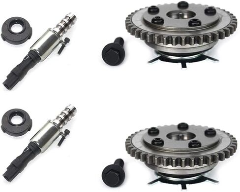 زوج VVT Sprocket Cam Phaser & Solenoid استبدال لـ 2004-2010 Ford Explorer Expedition F-series 150 250 350، 05-06 Lincoln Navigator Mark LT Triton 5.4L، 4.6L 3V # 3R2Z6A257DA 3L3E6C524FA 917-250 in Kuwait
