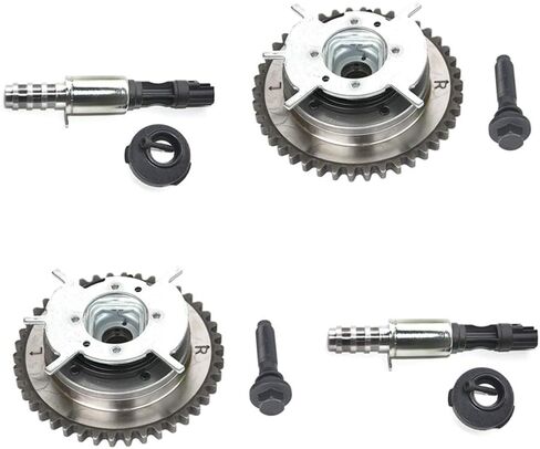 زوج VVT Sprocket Cam Phaser & Solenoid استبدال لـ 2004-2010 Ford Explorer Expedition F-series 150 250 350، 05-06 Lincoln Navigator Mark LT Triton 5.4L، 4.6L 3V # 3R2Z6A257DA 3L3E6C524FA 917-250 in Kuwait