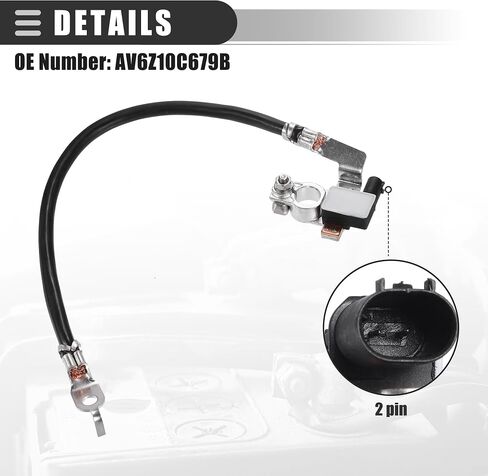 Motoforti سلك كابل بطارية سلبي مع قابس، لسيارة Ford Escape 2013-2019، معدني، AV6Z-10C679-P، لون أسود فضي in Saudi Arabia