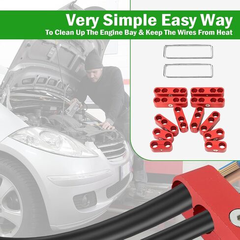 طقم فواصل أسلاك قابس الإشعال من EASYBERG، 7 مم 8 مم 9.5 مم، مقسم أسلاك توصيل شرارة المحرك للنول SBC 350 (أحمر، 12 قطعة) in Saudi Arabia