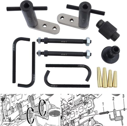 مزيل تجميع قضيب حاقن الوقود MUCO 6706 وأدوات أختام حاقن الوقود GM245 مناسبة لـ 2007-2014 GM Cadillac/Saturn/Pontiac/Chevrolet محركات الحقن المباشر V6 و4 سلندرات in Kuwait