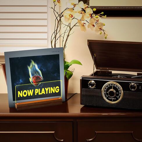 حامل الفينيل من Now Playing، حامل سجل دوار مضيء الآن، حامل سجل من الفينيل مثبت على الحائط، حامل مجموعة تخزين شاشة LED من الفينيل in Kuwait