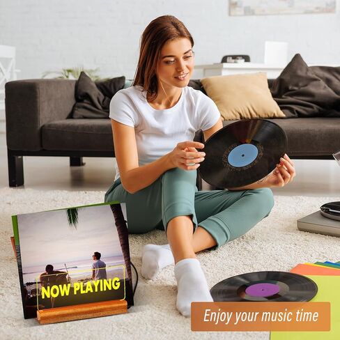 حامل الفينيل من Now Playing، حامل سجل دوار مضيء الآن، حامل سجل من الفينيل مثبت على الحائط، حامل مجموعة تخزين شاشة LED من الفينيل in Kuwait