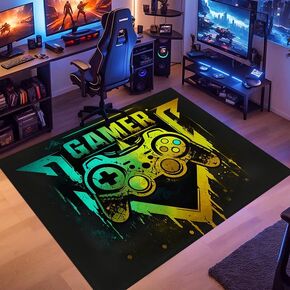 Gaming Rug for Boys Room - Gaming Carpet for Boys Bedroom Gamer Rug with Controller Design for Game Room,Esports Room,Boys Bedroom 36x24 inches