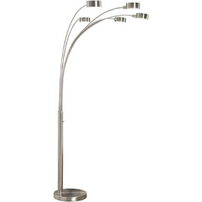 Artiva USA Micah - 5 Arc Floor Lamp w/Dimmer Switch, 360 Degree Rotatable Shades - Bright & Attractive, Brushed Steel