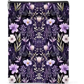 Book Lovers Book Sleeve, Book Accessories Bookish Gifts Book Gifts Friendship Christmas Birthday Gifts for Women Floral Lovers Teacher Grandma, Aesthetic Book Pouch Book Protector, Purple Flowers