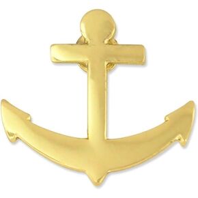 PinMart Gold Plated Nautical Boat Anchor Lapel Pin