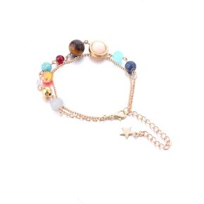 HUNO Summer Galaxy Solar System Universe Eight Planets Guardian Star Beads Foot Chain Barefoot Anklets Ankle Bracelet Jewelry