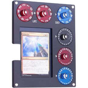 Translucent Acrylic Commander EDH Command Zone Tray Panel with Life, Damage, Cast Dial Counter Compatible with Magic The Gathering Deck, MTG Life Counter Accessories