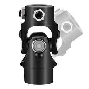 3/4" DD x 3/4" Round Universal U Joint Single Steering Shaft Universal Steering Shaft Working Angle 35° Degree 83mm (3-1/4") Black