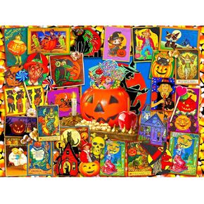 Halloween Puzzles for Adults 1000 Pieces, Horror Spooky Scary Ghost Skeleton Featuring, Witchy Pumpkin Artwork Puzzle, Holiday Party Gifts Puzzles