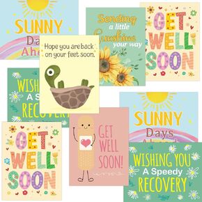 Get Well Cards 24 Pack Get Well Greeting Cards with Envelopes Stickers Friends Family Blank Inside