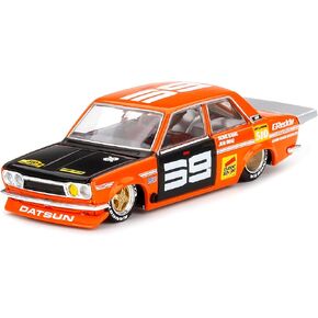 TRUE SCALE miniatures Datsun 510 Pro Street SK510 Orange and Black (Designed by Jun Imai) Kaido House Special 1/64 Diecast Model Car by True Scale Miniatures KHMG004