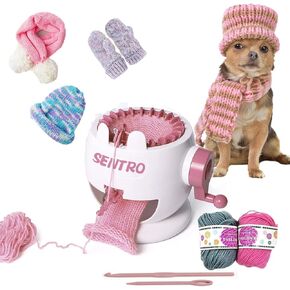 Generic EverCor SENTRO Knitting Machine, 22 Needles Knitting Loom Machines Kit for Sock/Hat/Pumpkin, pink