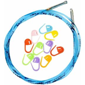 addi Click Interchangeable Cord for 5 inch (Standard) Turbo, Rocket and Rocket 2 Squared Circular Tips Actual 30 inch (76cm) Makes 40 inch (100cm) Needle with 10 Colorful Stitch Markers