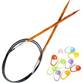 KnitPro Dreamz Circular Knitting Needles 32 inch, Size 8 (80cm, 5.00mm) with 10 Colorful Stitch Markers