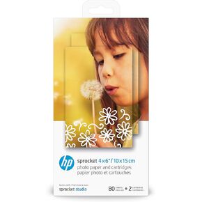 HP Sprocket Studio Fotopapier und Patronen (80 Blatt 10 × 15 سم ورقة + 2 Druckerpatronen) لـ HP Sprocket Studio