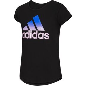 adidas Girls' Short Sleeve Scoop Neck Graphic Tee