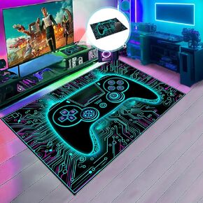 Gaming Rug and Mouse Pad Set - Red Control Design, Gamer Rug, Game Room Rug, Gaming Rug for Boys Room, Gamer Rug for Boys Room, Gaming Rugs, Gaming Carpet, Video Game Rug.