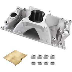 Dokili High Rise Single Plane Aluminum Intake Manifold for Ch.evy SBC 350 Small Block Vortec 3000-7500RPM