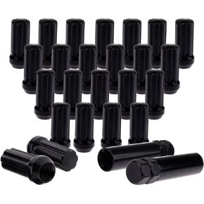 Scitoo 14x2 Wheel Lug Nut,24pcs+2keys Black Lug Nuts with 2 Socket Key,M14x2.0 Lug Nuts Close End 2" Fits for 1997-2014 for Ford for F150 for Ford Expedition Lug Nuts for Lincoln Mark Spline Lug Nuts
