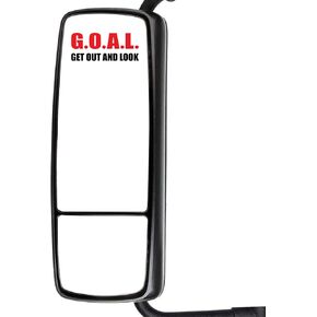 Goal 4" x 2" Mirror Stickers for Semi Trucks, Cars, and Automotive Vehicles - Get Out and Look Labels for Diesel Vehicles (20)