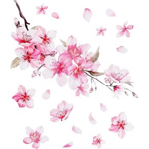 Car Stickers for Women, Cherry Blossom Vinyl Car Sticker Scratches Stickers Car Decoration, Vinyl Waterproof Sticker Decal Car Laptop Wall Window Luggage Bumper Sticker