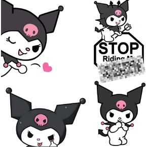 Car Stickers - 4 Pack Anime Cute Kuromi Vinyl Sticker, Peeking car Decals, Funny Stickers - Waterproof Bumper Stickers for Cars, Truck, Motorcycle, Wall, Window and Laptop.