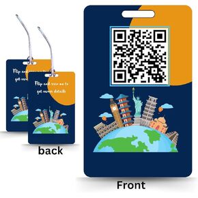 2 Smart Luggage Tags with Email Alert and Customizable Trip Details. Privacy Protected, Suitable for Every Type of Luggage Bags. (Passport)