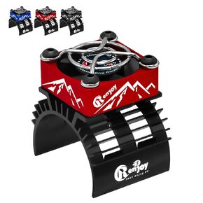 RC Cooling Fan Aluminum Alloy RC Car Motor Fan with Heatsink for RC Car 1/8 1/10 540 550 Brushed Motor and F540 3650 3660 3674 Brushless Motor (Red, Cooling Fan with Heatsink)
