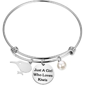 WUSUANED Kiwis Birds Bracelet Just A Girl Who Loves Kiwis Animal Kiwi Charm Jewelry Birds Lover Gift