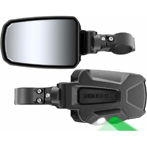 Seizmik Pursuit UTV Side View Mirror for 1.75 Inch Round Tube UTV Models | LED Night Vision Series | Set of 2 | Compatible with Select Polaris, Kawasaki, Honda, Can Am, Yamaha, and Kubota Models