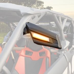 SAUTVS Side View Mirrors with Light for Can Am Maverick X3, Adjustable Folding Rear View Side Mirrors with LED Turn Signal Lights for Can Am Maverick X3 MAX DS RS Turbo R 2017-2024 Accessories