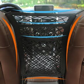 3-Layer Car Mesh Organizer, Car Net Pocket,Seat Back Net Bag, Multifunctional Car Seat Organizer, Handbag Holder, Barrier of Backseat Pet Kids