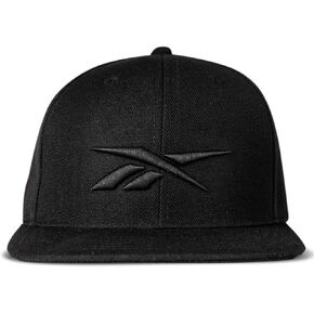 Reebok Identity Vector Hat, Adjustable Snapback Closure, Flat Brim, Heavyweight Acrylic Cap