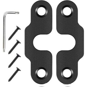 gunhunt 2 PCS Car Visor Repair Clips, Stainless Steel Visor Repair Kit, 2 PCS Double Holes Boards, 4 PCS Screws, 1 Screw Wrench, Compatible with 2018-2022 JK JL JT Repair Buckle (Black)