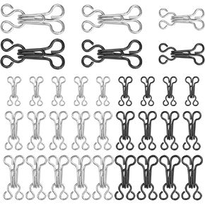 Molain 120 Set Hook and Eye for Sewing, Sewing Hooks and Eyes Closure for Bra and Clothing 3 Sizes Bra Hooks Replacement Sewing DIY Art Craft