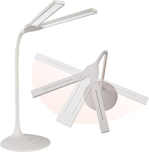 OttLite Dual Shade LED Desk Lamp - 3 Color Temperature Modes, Auto Shut-Off Timer, Adjustable Neck & Touch Activated Controls - Crafting, Sewing, & Studying in Saudi Arabia