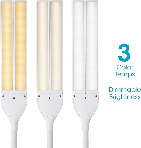 OttLite Dual Shade LED Desk Lamp - 3 Color Temperature Modes, Auto Shut-Off Timer, Adjustable Neck & Touch Activated Controls - Crafting, Sewing, & Studying in Saudi Arabia