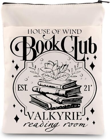 ACOTAR Inspired Book Sleeve House of Wind Book Club Book Covers Feyre Reading Room Gift Bookish Gift Acotar Merch (White, Book Club BS) in Saudi Arabia